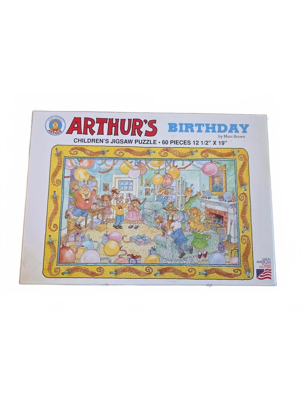 Vintage 1990s Arthur's Birthday Jigsaw Puzzle Marc Brown 60 Pc Sealed New